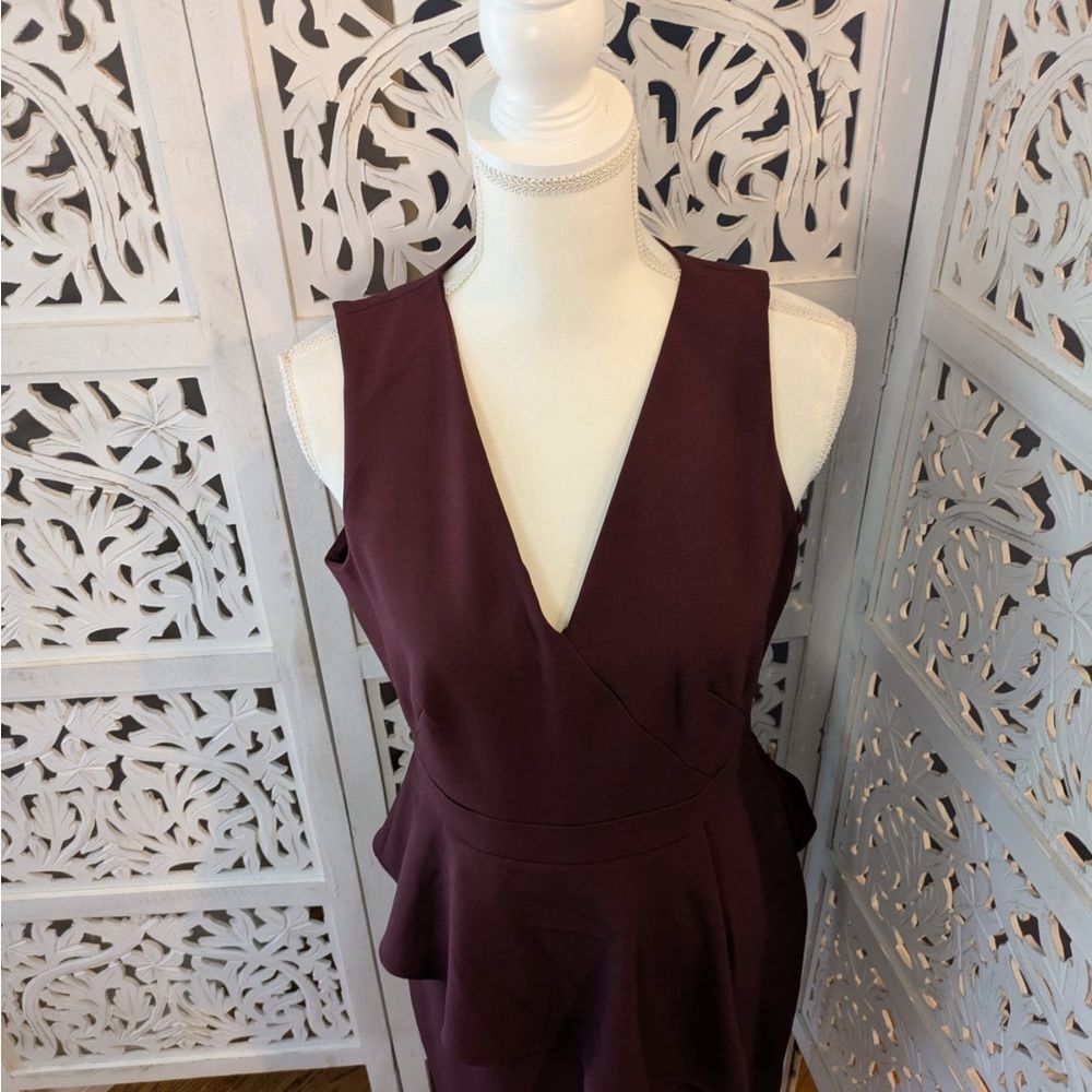 White House Black Market Elegant Burgundy Sleeveless Dress NWT Sz 6